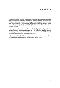 La méthodologie d'étude d'évènement