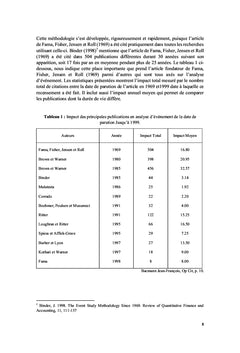 La méthodologie d'étude d'évènement