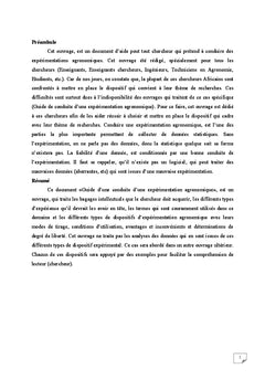 Guide de conduite d'une expérimentation agronomique