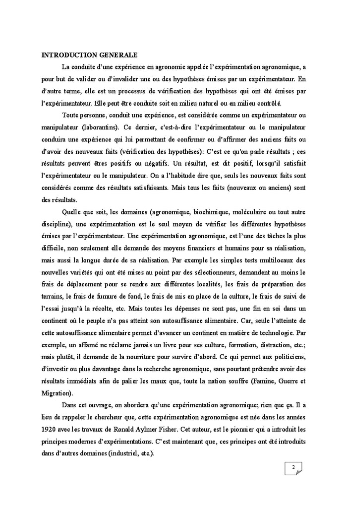 Guide de conduite d'une expérimentation agronomique