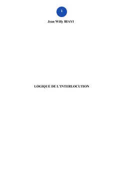 LOGIQUE DE L'INTERLOCUTION