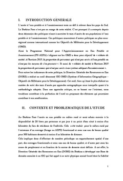 Réalisation d'un outil SIG pour le suivi de l'accès à l'eau potable