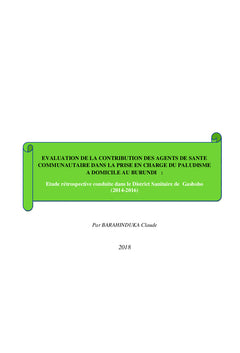 Evaluation de la contribution des Agents de Sante communautaire