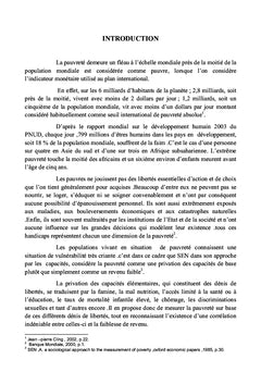 Etude multidimensionnelle de la pauvrete dans la Commune de Nzinda