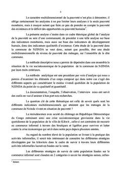 Etude multidimensionnelle de la pauvrete dans la Commune de Nzinda