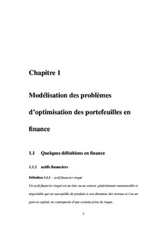 Optimisation de portefeuille d'actions en finance