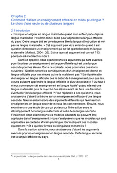Le français, langue d'enseignement ou langue à enseigner