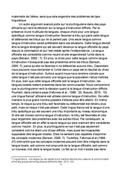 Le français, langue d'enseignement ou langue à enseigner