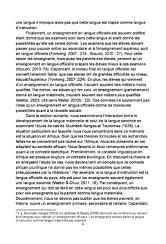 Le français, langue d'enseignement ou langue à enseigner
