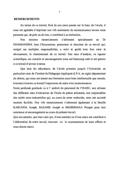 Etude de la degradation de l'huile de palme au cours de sa commercialisation