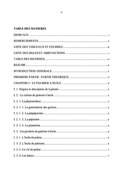 Etude de la degradation de l'huile de palme au cours de sa commercialisation