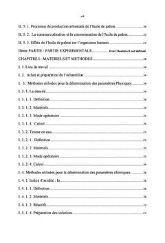Etude de la degradation de l'huile de palme au cours de sa commercialisation