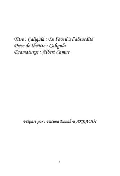 Caligula : De l'éveil à l'absurdité