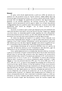 Effets d'extraits du pyrèthre sur les pucerons noirs du haricot commun