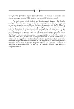 Effets d'extraits du pyrèthre sur les pucerons noirs du haricot commun