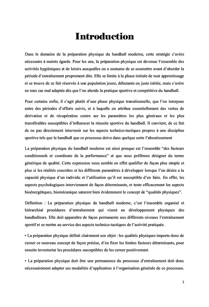 Bases et stratégies de la préparation physique moderne en Handball