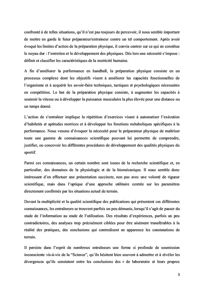 Bases et stratégies de la préparation physique moderne en Handball