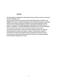 Causes and consequences of school dropout