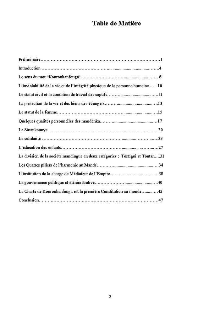 Valeurs de Civilisation de la Charte de Kouroukanfouga