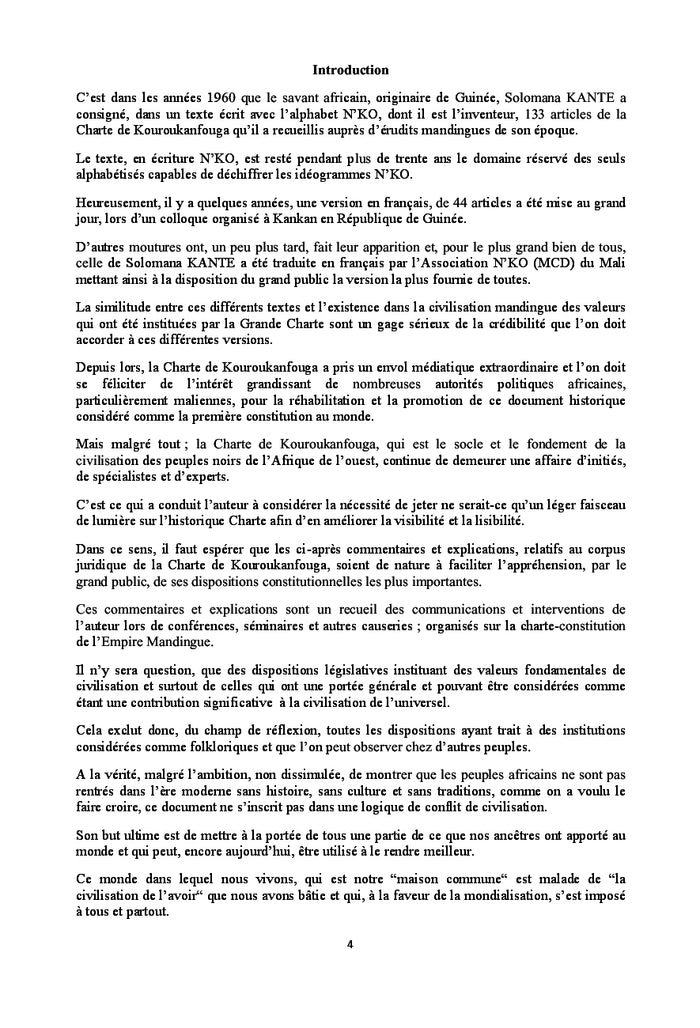 Valeurs de Civilisation de la Charte de Kouroukanfouga