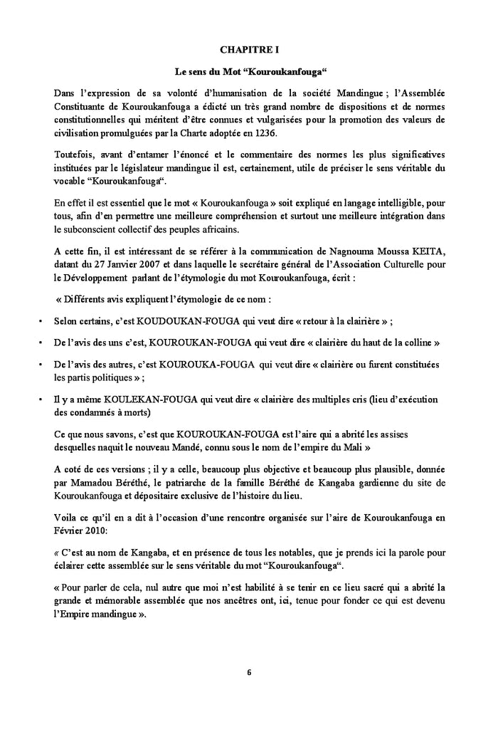 Valeurs de Civilisation de la Charte de Kouroukanfouga