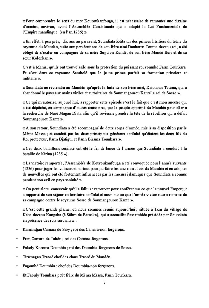 Valeurs de Civilisation de la Charte de Kouroukanfouga