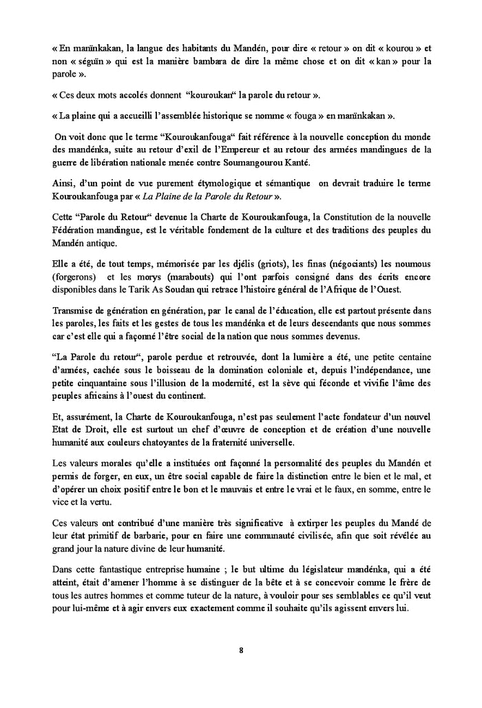 Valeurs de Civilisation de la Charte de Kouroukanfouga