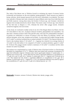 Etude de l'impact de mollusques invasifs sur l'écosystème mosan