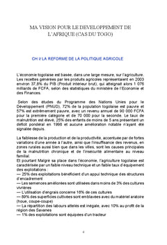 Ma vision pour l'AFRIQUe