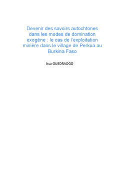 Devenir des savoirs autochtones dans les modes de domination exogènes