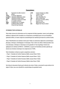 Formulation du beton A base des materiaux locaux. (Granulats d'Adrar)