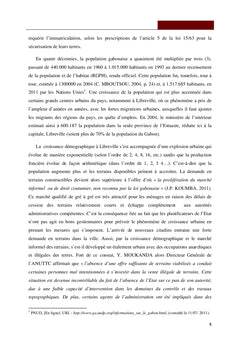 SIG et gestion des aménagements fonciers à Libreville et ses environs