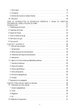 Domestication de deux especes locale pour l'agroforesterie et boisemen