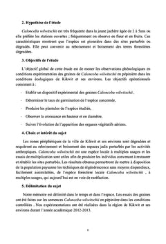 Domestication de deux especes locale pour l'agroforesterie et boisemen