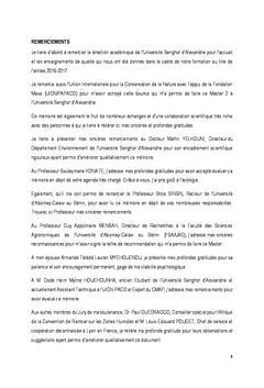 Analyse de l'impact des activités anthropiques sur la forêt d'Agoua