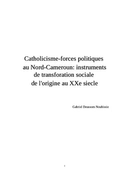 Catholicisme-forces politiques au Nord-Cameroun