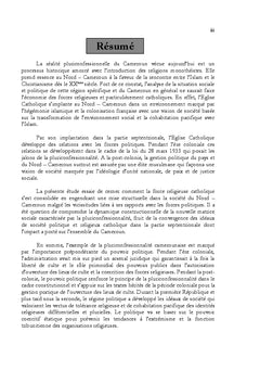 Catholicisme-forces politiques au Nord-Cameroun