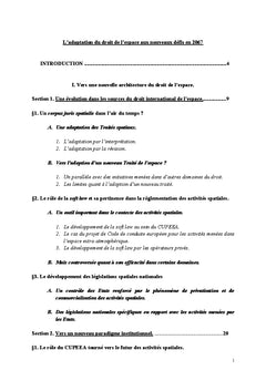 L'adaptation du droit de l'espace aux nouveaux défis en 2067