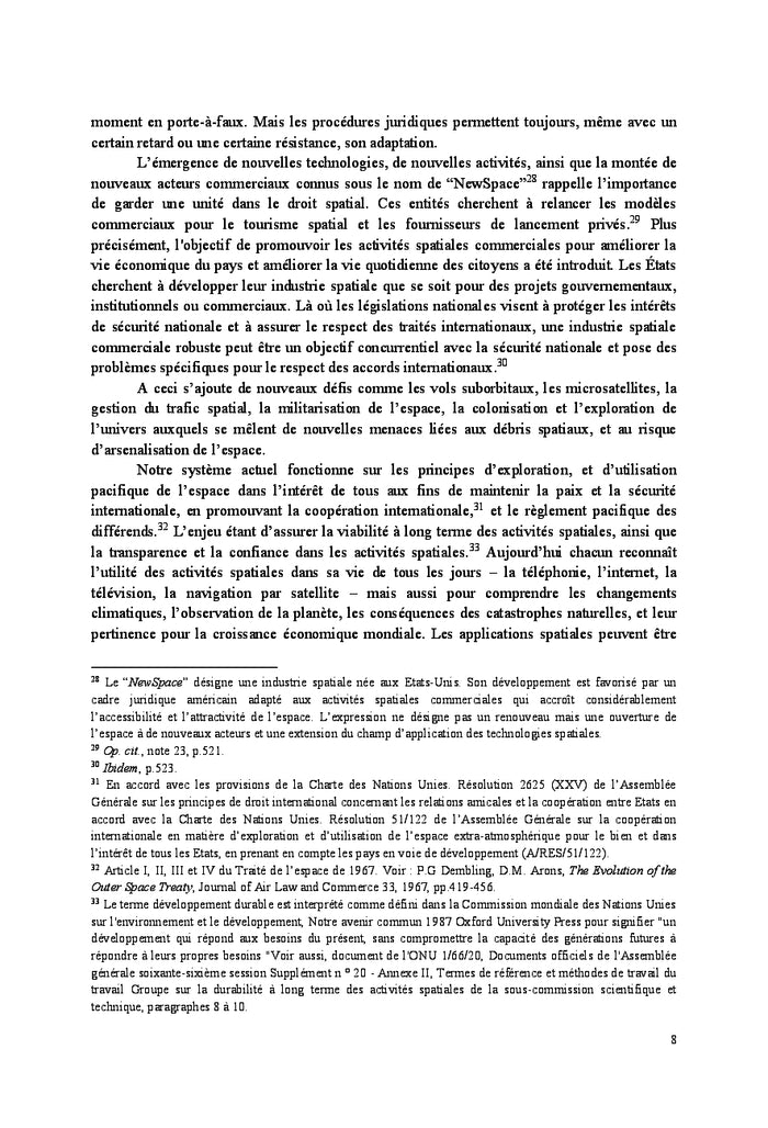 L'adaptation du droit de l'espace aux nouveaux défis en 2067