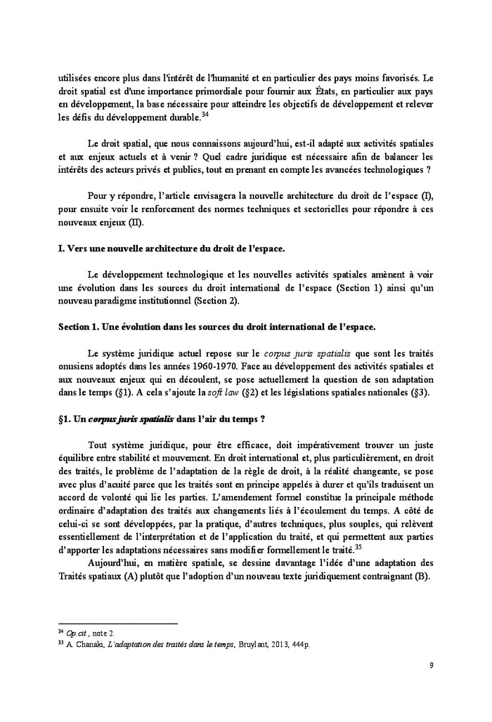 L'adaptation du droit de l'espace aux nouveaux défis en 2067