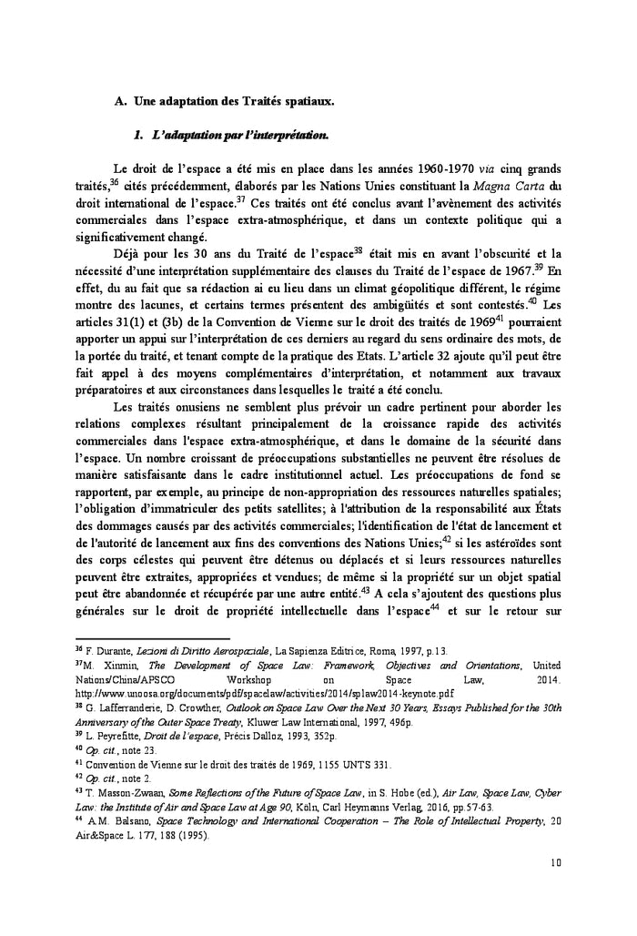 L'adaptation du droit de l'espace aux nouveaux défis en 2067