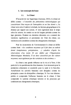 Menace Climatique et Economie Internationale