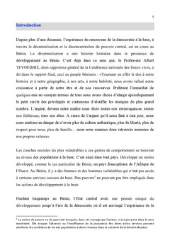 Décentralisation et pauvreté au Bénin : Quel avenir ?