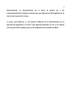 Décentralisation et pauvreté au Bénin : Quel avenir ?