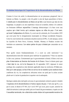 Décentralisation et pauvreté au Bénin : Quel avenir ?