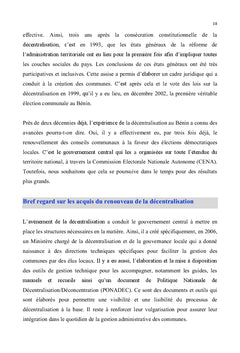 Décentralisation et pauvreté au Bénin : Quel avenir ?