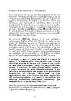 Recettes et menus pour l'hémochromatose