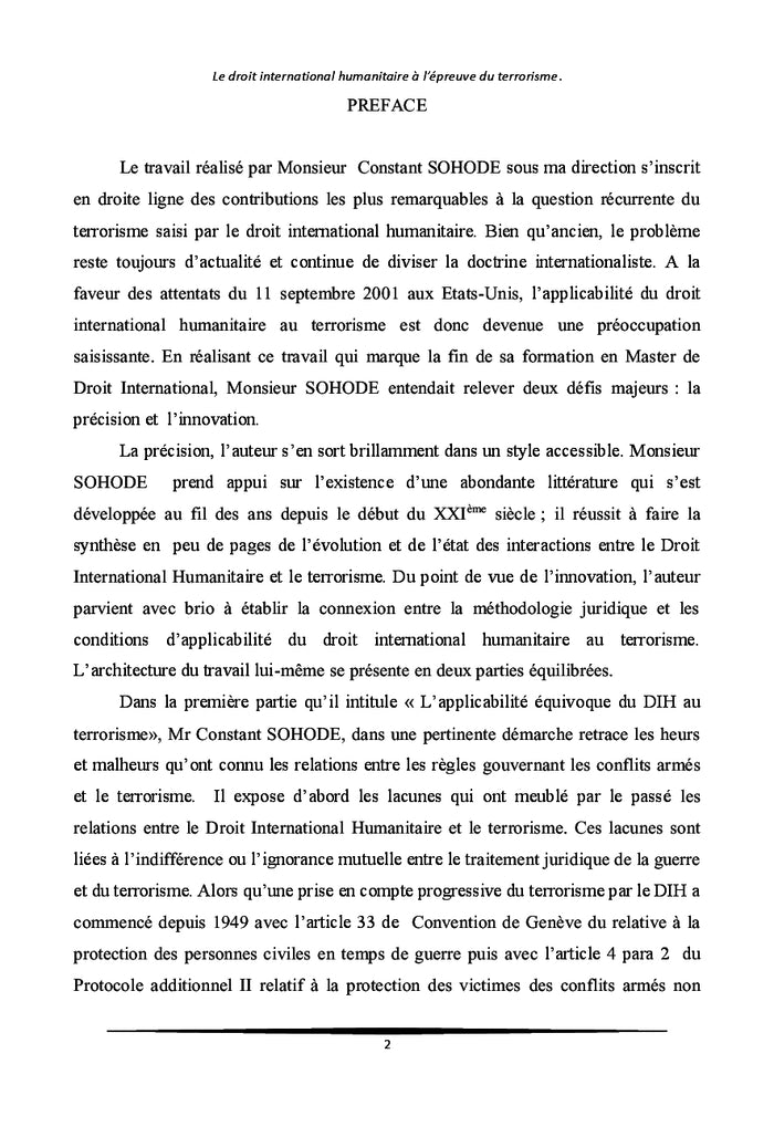 Le droit international humanitaire à l'épreuve du terrorisme