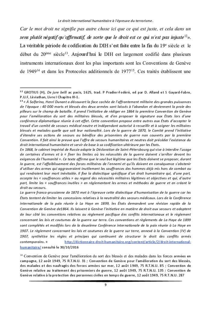 Le droit international humanitaire à l'épreuve du terrorisme