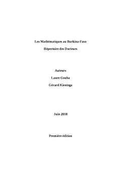 Les Mathématiques au Burkina Faso